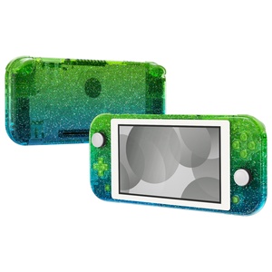 เคสเปลี่ยนสีแบบไล่ระดับสีเขียวฟ้าใส ยี่ห้อ EXtremeRate รุ่น Glitter Gradient สำหรับ Nintendo Switch Lite ชุดเต็ม - Product Image 5