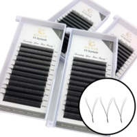 Cils individuels en forme de W 3D-6D, fibres PBT coréennes, cils trèfle 3D 4D 5D, extensions de cils à marque privée