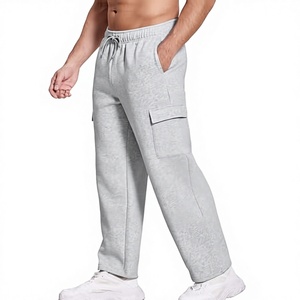 Multi-Color Loose Fleece <b>Lined</b> Cargo Sweatpants Casual Mid Waist Zipper Fly <b>Pants</b> - Product Image 3