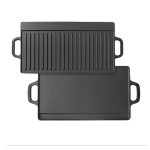 Plaque de cuisson réversible 2-en-1 en fonte avec poignées, antiadhésive, pour cuisinières à gaz, à <span class=keywords><strong>induction</strong></span>, fours et feux ouverts, durable - Product Image 3