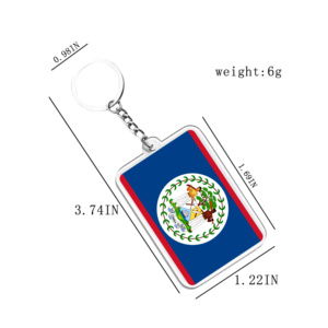 Acrylic Keychains & Pendants Light Keychains BelizeFlags Various Countries Accessories for Fans - Product Image 2