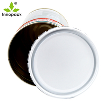 Seau en acier étamé robuste de 10L-20L avec couvercle à bouchon, à paroi épaisse, hermétique, résistant à l'eau, de qualité alimentaire, Innopack