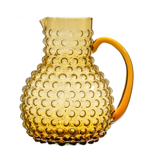 Samyo Sữa nước trái cây bình hổ phách màu hobnail uống nước thủy tinh Jug Pitcher với xử lý - Product Image 1