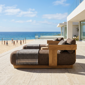 Chaise longue en teck moderne pour l'extérieur, très vendue, <span class=keywords><strong>lit</strong></span> de soleil en bois pour villa, hôtel, jardin, piscine, <span class=keywords><strong>terrasse</strong></span>, parcs - Vente directe d'usine - Product Image 1