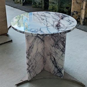 HRST Stone Morden Style <strong>Table</strong> <strong>Small</strong> <strong>White</strong> Purple Marble Coffee <strong>Table</strong> Custom Side <strong>Table</strong> with Living Room - Product Image 2