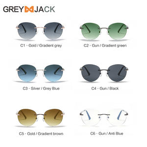 Gafas de sol Greyjack con montura redonda, unisex, montura metálica, UV400, lentes de PC ligeras de color dorado, gafas de sol de clase 2 - Product Image 5