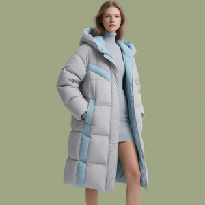 Manteau d'hiver pour femme, coupe-vent, à fermeture éclair, long, matelassé, grande taille, en duvet de canard blanc, luxe, sur mesure - Product Image 3