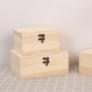 Wooden Storage <b>Box</b> 10cm High 6-10L Capacity Simple Style For <b>Makeup</b> Organizers - Product Image 2