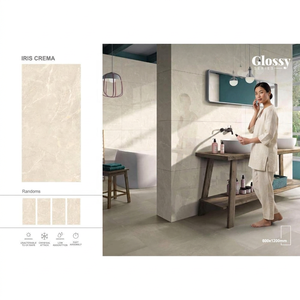 Azulejos de Porcelana Mate Beige Marvel de 60x120cm, Efecto Mármol, Colección para Pisos y Paredes, para Espacios Modernos - Product Image 5