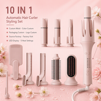 Fer à boucler automatique professionnel 10-en-1 à grande fente, 3 niveaux de température, anti-emmêlement, rotatif, pour coiffure