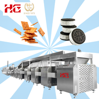 Ligne de production automatique de biscuits et de snacks HG avec mélangeur de pâte, ligne de production de biscuits fourrés, biscuits sandwich