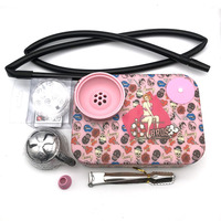 Ensemble de chicha arabe moderne haut de gamme, finition laquée, construction en plastique, 2 tuyaux, design durable, kit complet de chicha, piles