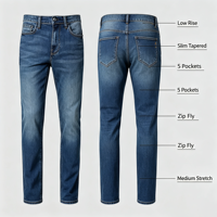 Jean large pour homme style skater Y2K, coupe ample et extensible, en denim noir, cinq poches, streetwear