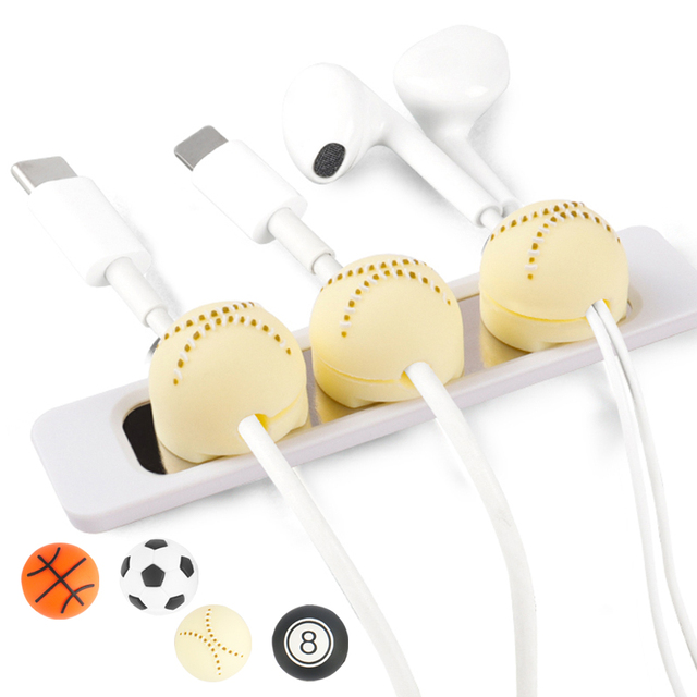 Funny Custom Cable Holder Cord Cable Clip Sport Baseball Home Office Desktop Magnetic Cable Organizer