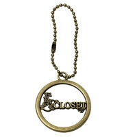 Forme ronde en laiton logo porte-clés breloque personnalisé lettre creuse porte-monnaie en métal étiquettes volantes pour sacs fourre-tout