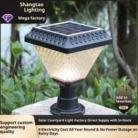 Lumière principale de pilier solaire petit éclairage extérieur imperméable IP65 LED coloré à télécommande Dimmable Garden Villa