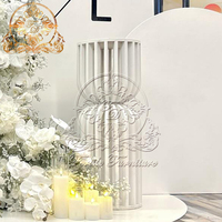 Décoration de fête de naissance moderne, piédestal cylindrique, socle en PVC blanc, présentoir à gâteaux, usage commercial, sans avis