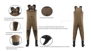 <span class=keywords><strong>Waders</strong></span> Impermeabili in Nylon 4mm per Pesca, Tuta da Pesca in Neoprene con Stivali in Gomma Vulcanizzata - Product Image 2