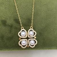 SHDIYAYUN Pendentif en perle d'eau douce naturelle à succès avec motif trèfle et bijoux en perles ajustables magnétiques