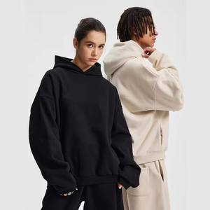 Sweat-shirt à capuche unisexe en molleton lourd Essential 430GSM Sweat-shirt uni surdimensionné de haute qualité pour hommes - Product Image 5