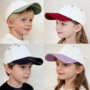 Adjustable Closure UPF Sun Protection Kids <strong>Baseball</strong> <strong>Cap</strong> 100% Cotton Red White Color Block Summer Outdoor Toddler Hat - Product Image 2