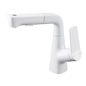 Basin Faucet Single Handle Pull Out <b>Spray</b> Ceramic Valve Core Deck <b>Mounted</b> 2gpm For Home Hotel Use - Product Image 3