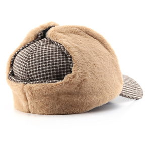 Casquette de baseball d'hiver personnalisée à carreaux avec protège-oreilles pour fabricants - Product Image 2