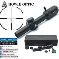 Lunette de visée télescopique de chasse HOWIE OPTIC 1-6X24SFP avec réticule en fibre optique gravé sur verre