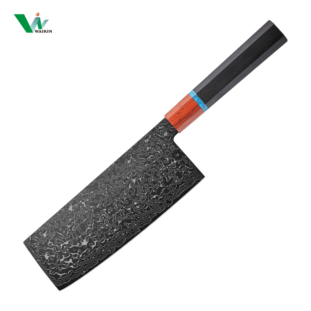 Black handle 7" Cleaver Knife