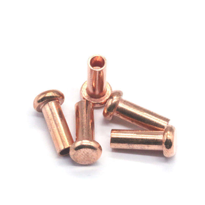 Fournisseur chinois de rivets semi-tubulaires à tête plate en cuivre à broche droite pour boutons de ceinture, usine source - Product Image 1