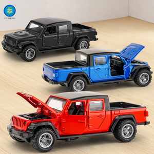 Modellino di Pickup <span class=keywords><strong>Jeep</strong></span> Gladiator in Scala 1:50, 3 Colori Assortiti, Porte Apribili, Cofano Apribile, Funzione Pull-Back, Auto <span class=keywords><strong>Giocattolo</strong></span> per Bambini - Product Image 1