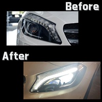 Phares LED d'Amélioration pour Mercedes-Benz Classe A (A45, A180, A200, W176, X176) 2013-2018 avec Double Lentille Projecteur, Accessoires Modifiés