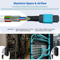 Cordon de brassage de tronçon RUIARA OM3 MPO/MTP Femelle-Femelle, gaine LSZH, poli UPC, monomode, 48 fibres, 1m, fibre optique