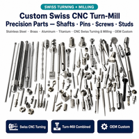 Composants multi-matériaux usinés par tournage CNC : acier inoxydable, aluminium, laiton, cuivre, arbres, brides, buses, filetés, OEM