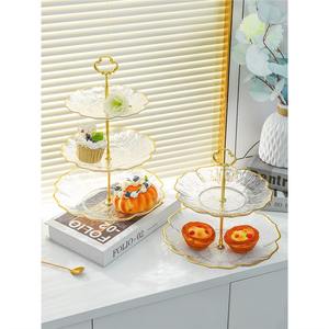 ถาดผลไม้สองชั้นสวยหรู ขนาด 25 ซม. สีเขียว ทำจากพลาสติก สำหรับเสิร์ฟขนมหวานบนโต๊ะกาแฟที่บ้าน - Product Image 2