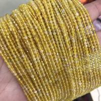 2mm 3mm 4mm Agate jaune naturelle perles en vrac à facettes véritable pierre naturelle coupe perles de pierre précieuse en vrac pour la fabrication de bijoux