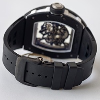 Montre Umi RM-055 de qualité supérieure, cadran squelette, bracelet en caoutchouc noir, mouvement RMUL2, boîtier en céramique, bleu v2