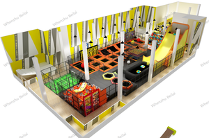 Parc de jeux intérieur de style britannique, petit équipement de parc de jeux rouge, paradis interactif parent-enfant avec toboggan et piscine <span class=keywords><strong>Bobo</strong></span> - Product Image 5