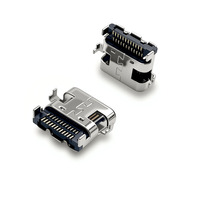 Fabricante OEM ODM, Precio de Fábrica, Conector USB C de 24 Pines AK Electronics, Receptáculo Empotrado de 0.8mm para Montaje en PCB SMT, Conector USB para Carga y Datos