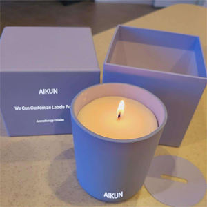 AIKUN Custom Private Label Essential Oil Soy Wax Aromatherapy <strong>Candle</strong> <strong>Luxury</strong> Glass Scented <strong>Candles</strong> Beeswax With Box - Product Image 3