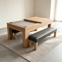 Table de jeux multifonction 3 en 1 en bois massif, billard 9 pieds pour divertissement familial en intérieur