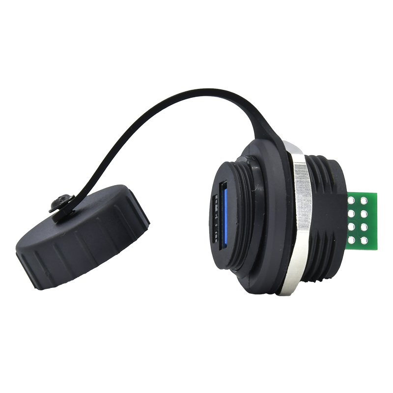 Type C Male 8pin Waterproof USB Connector Panel Mount 3.0 Micro USB B Connector PCB