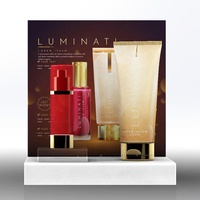 Affiche insérer maquillage affichage Glorifier point de vente solide acrylique plinthes soins de la peau comptoir présentoir
