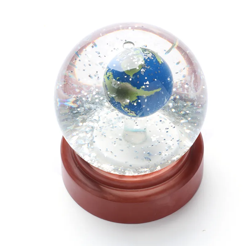 Resina personalizada feita de Kawaii bonito mini terra em cristal globo de neve