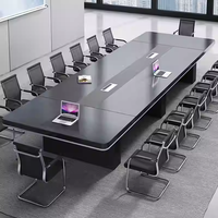 Table de conférence multi-personnes pour salle de réunion, combinaison simple et moderne de bureau et de chaises, table rectangulaire de formation