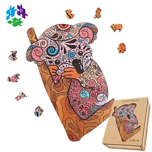 Wholesale A4 Wooden Puzzle Unique Animal Shape Adult Puzzle Game Wooden Jigsaw Puzzle