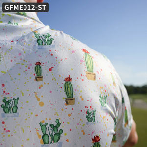 Personalización Casual Golf Polo manga corta Cactus estampado hombres deportes talla grande entrenamiento camiseta para hombres Golf camisa hombres camisas - Product Image 4