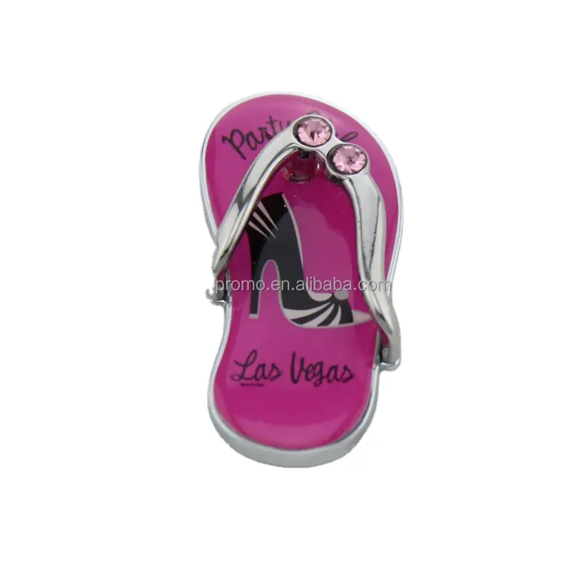 Magnet Kulkas Logam Sandal Enamel 3D Kustom