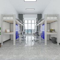 Lit superposé moderne pliable et gain de place en fer, idéal pour étudiants, appartements individuels, dortoirs de personnel et hôtels