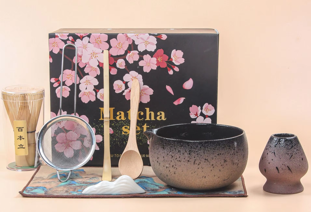 ชุดเซ็ต 8 ชิ้น Black Ink Night Falling Star-Matcha